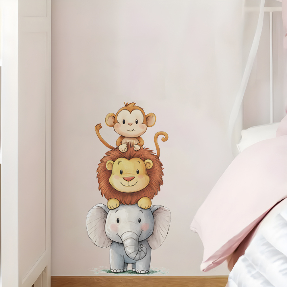 Baby Nursery Wallpaper - Stiker Dinding Hewan Hutan Lucu untuk