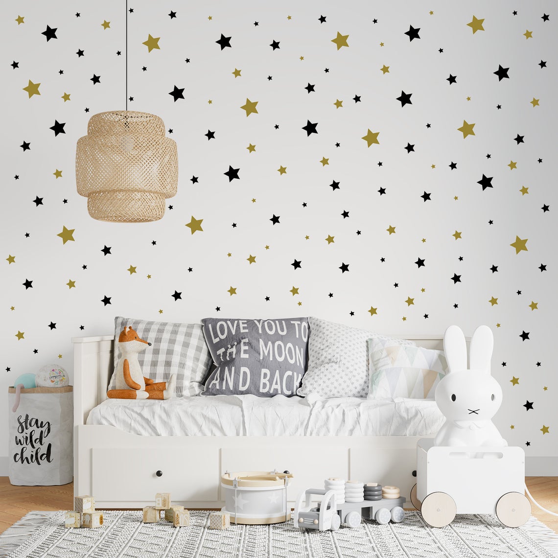 Baby Nursery Wallpaper - Stiker dinding bintang kartun 65 buah,
