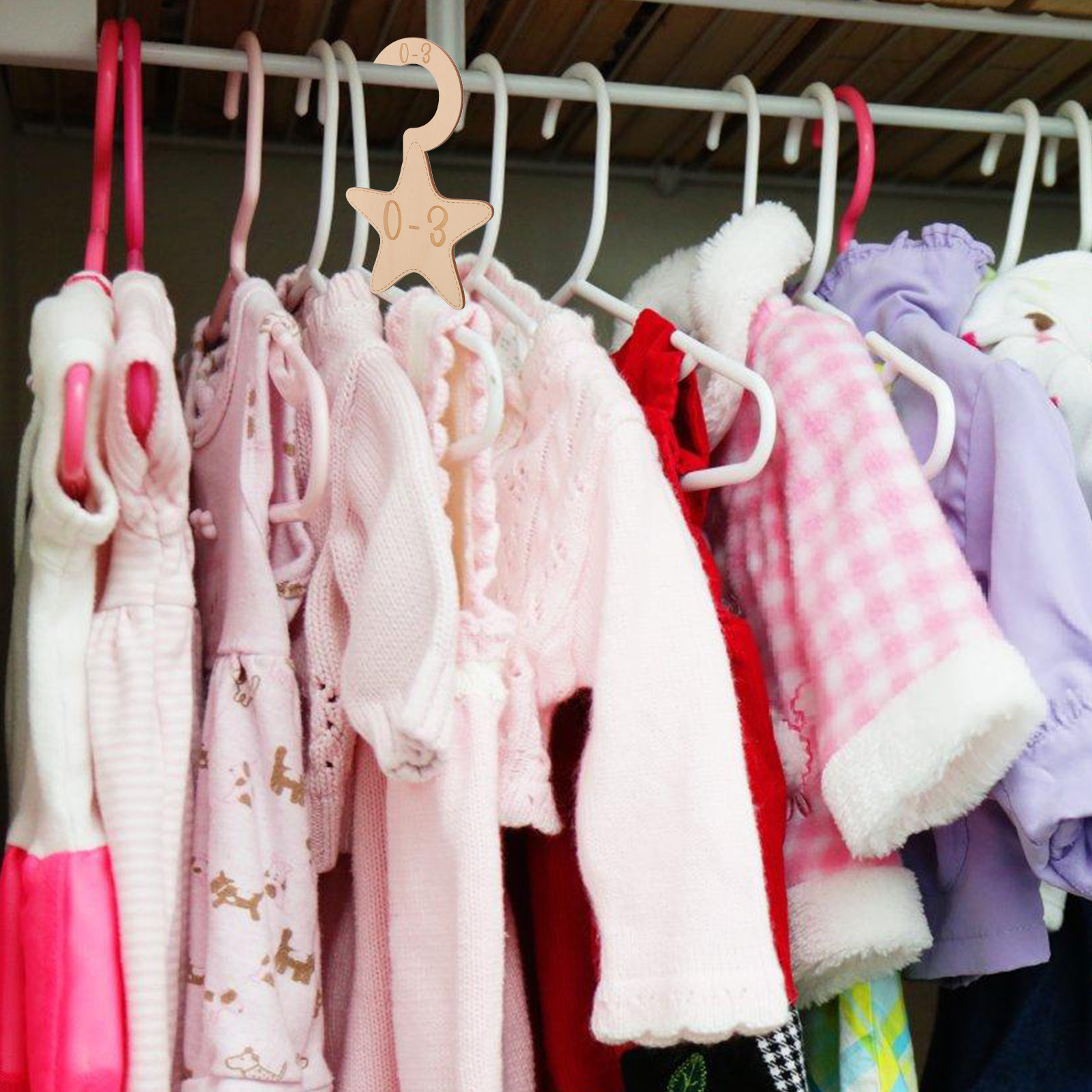 Closet Organizer Baby - 7Pcs Set Pembatas Lemari Kayu untuk