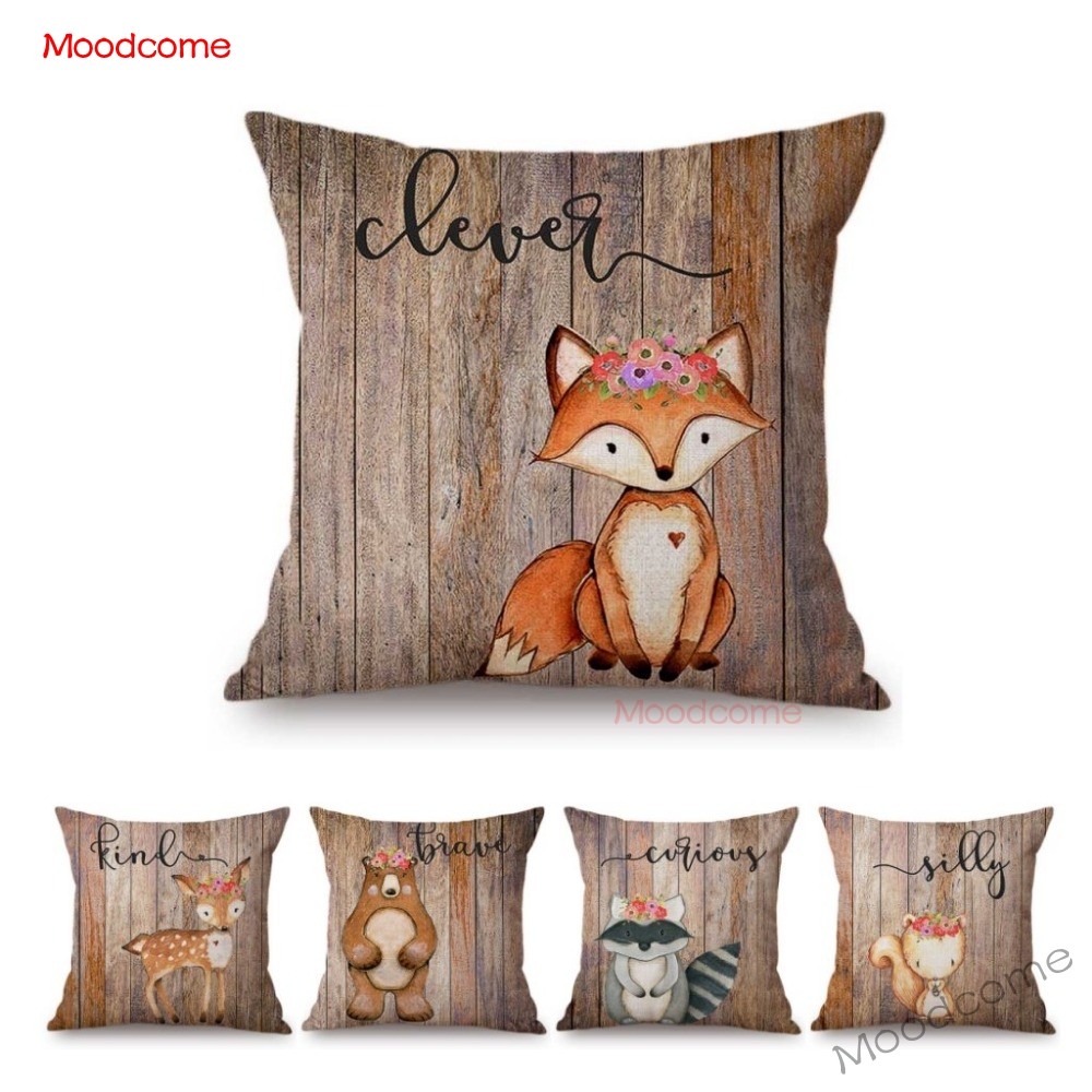 Baby Nursery Chair - Sarung Bantal Sofa Motif Hewan Hutan
