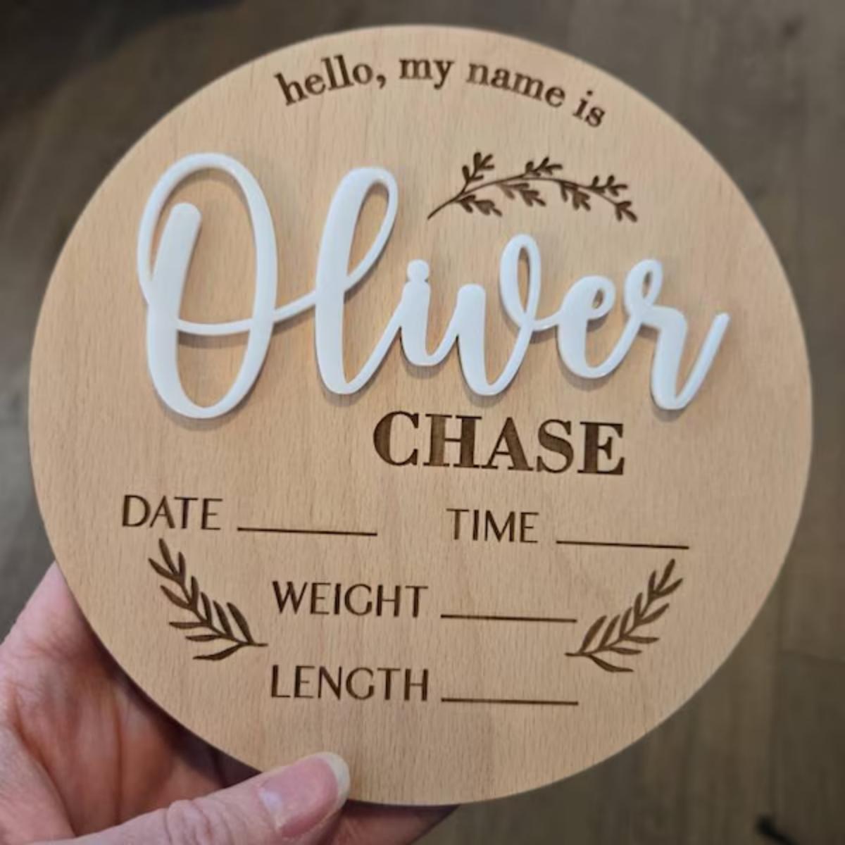 Baby Nursery Sign - 1 Buah Tanda Pengumuman Bayi Kustom,