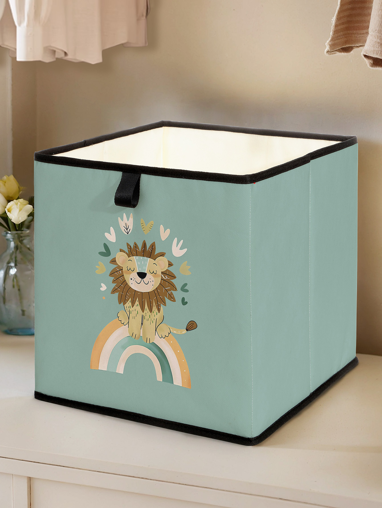 Closet Organizer Baby - Kotak Penyimpanan Lipat Motif Singa Pelangi