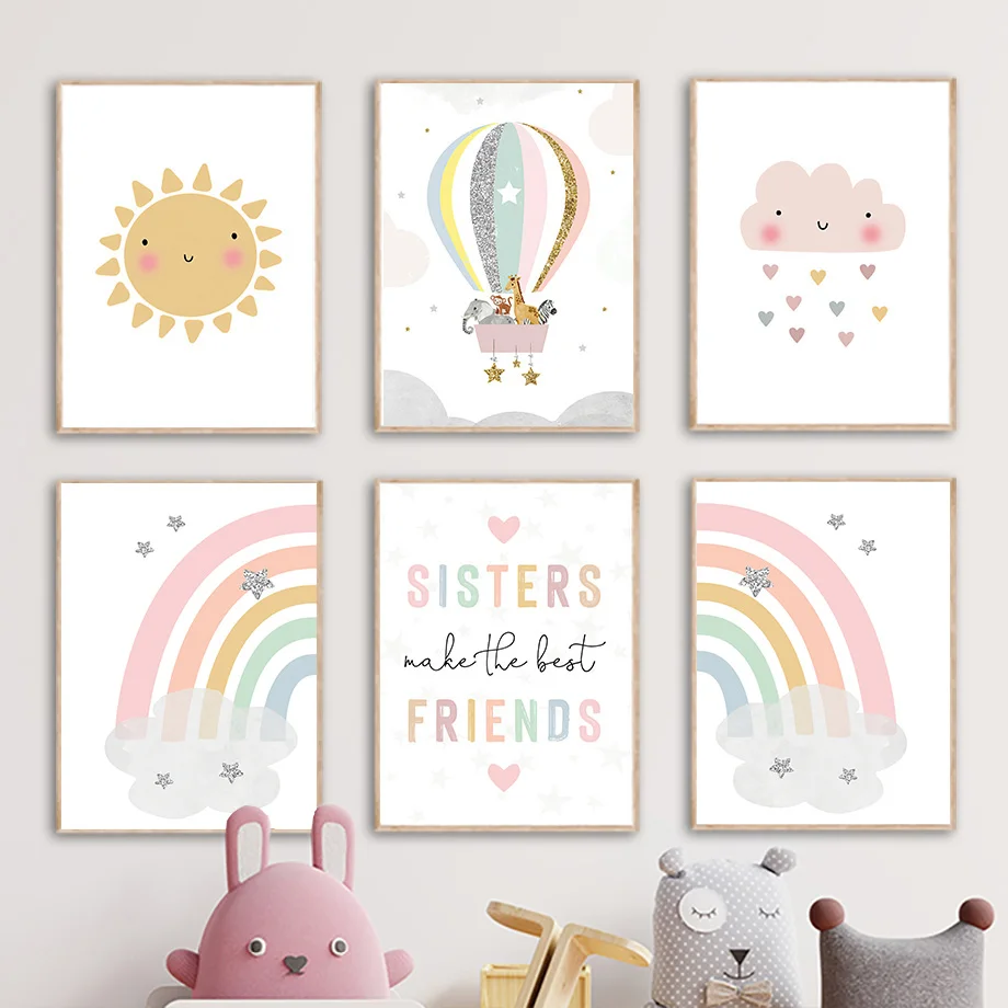 Baby Nursery Accessories - Jerapah Gajah Balon Udara Matahari Pelangi