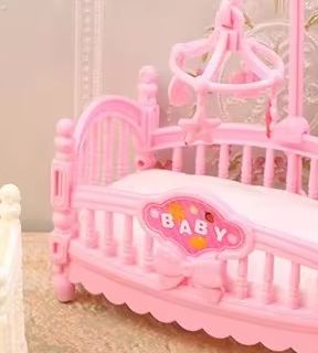 Baby Nursery Game - 1:12 Rumah Boneka Miniatur Tempat Tidur