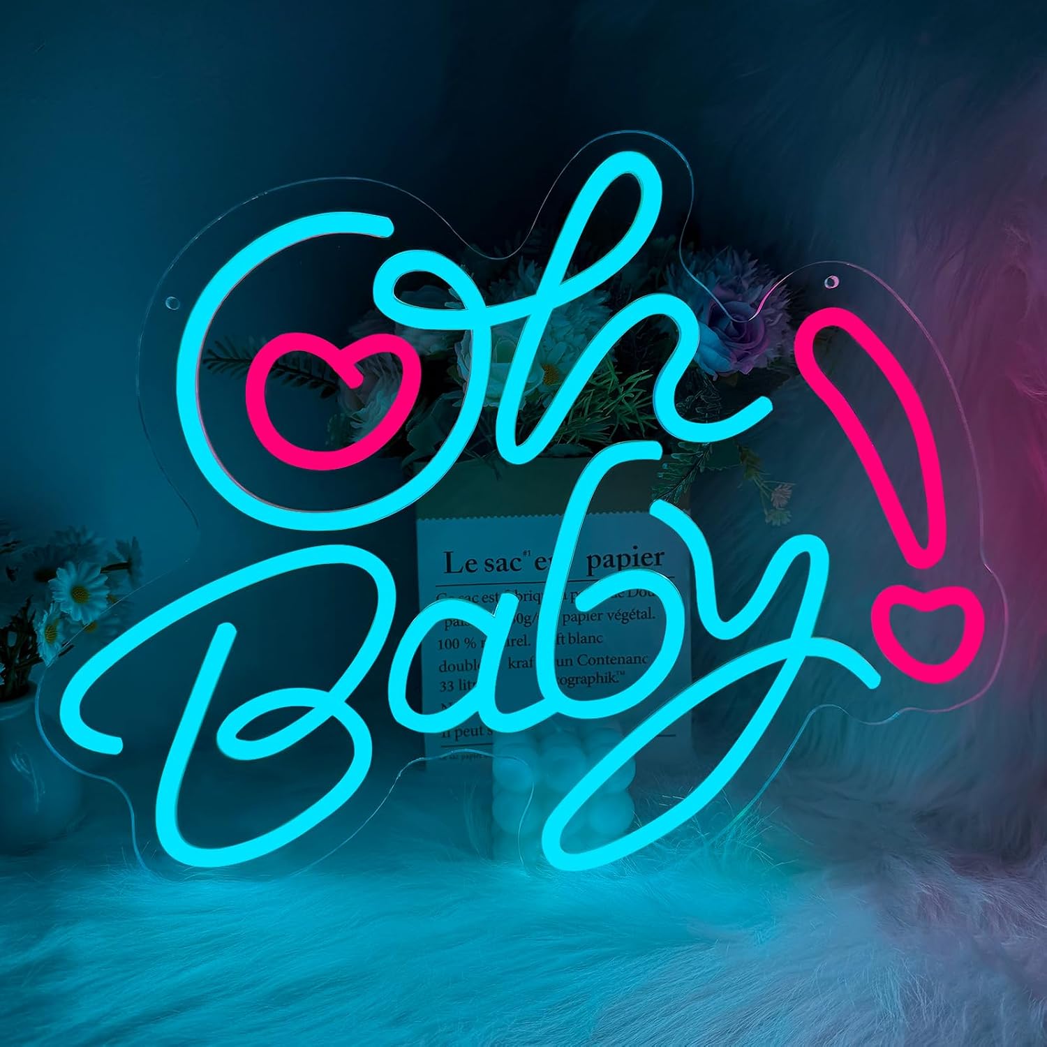 Baby Nursery Wall Lights - Lampu Neon LED Bentuk Hati Bayi,