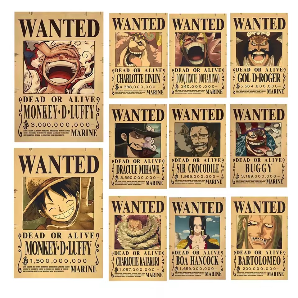 Baby Nursery Decals - Poster Anime One Piece Bounty Wanted