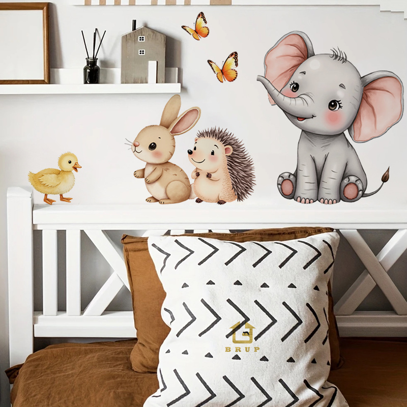 Baby Nursery Wallpaper - Stiker Dinding Hewan Kartun-Stiker Pembibitan Landak