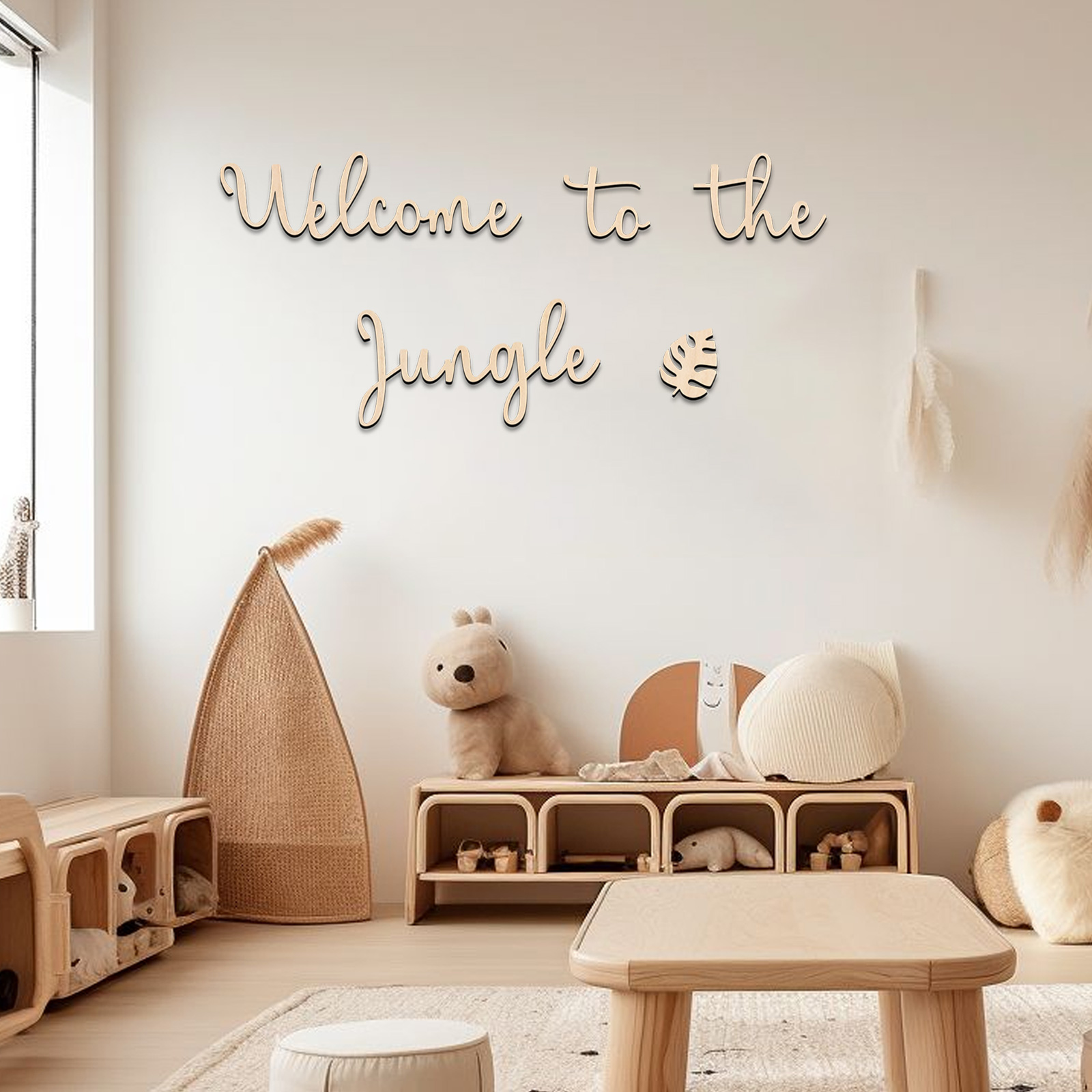 Baby Nursery Sign - Selamat Datang di Jungle Wooden Sign