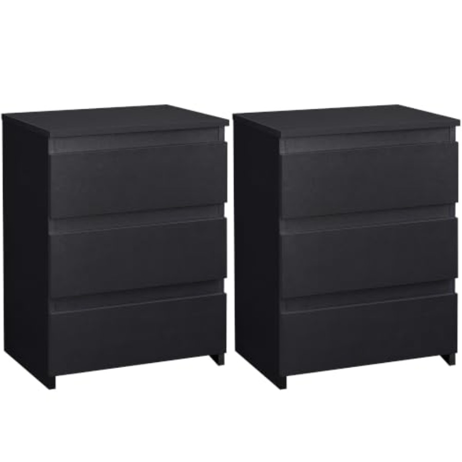 Drawer Dresser White - Set Meja Nakas 2 Buah, Lemari