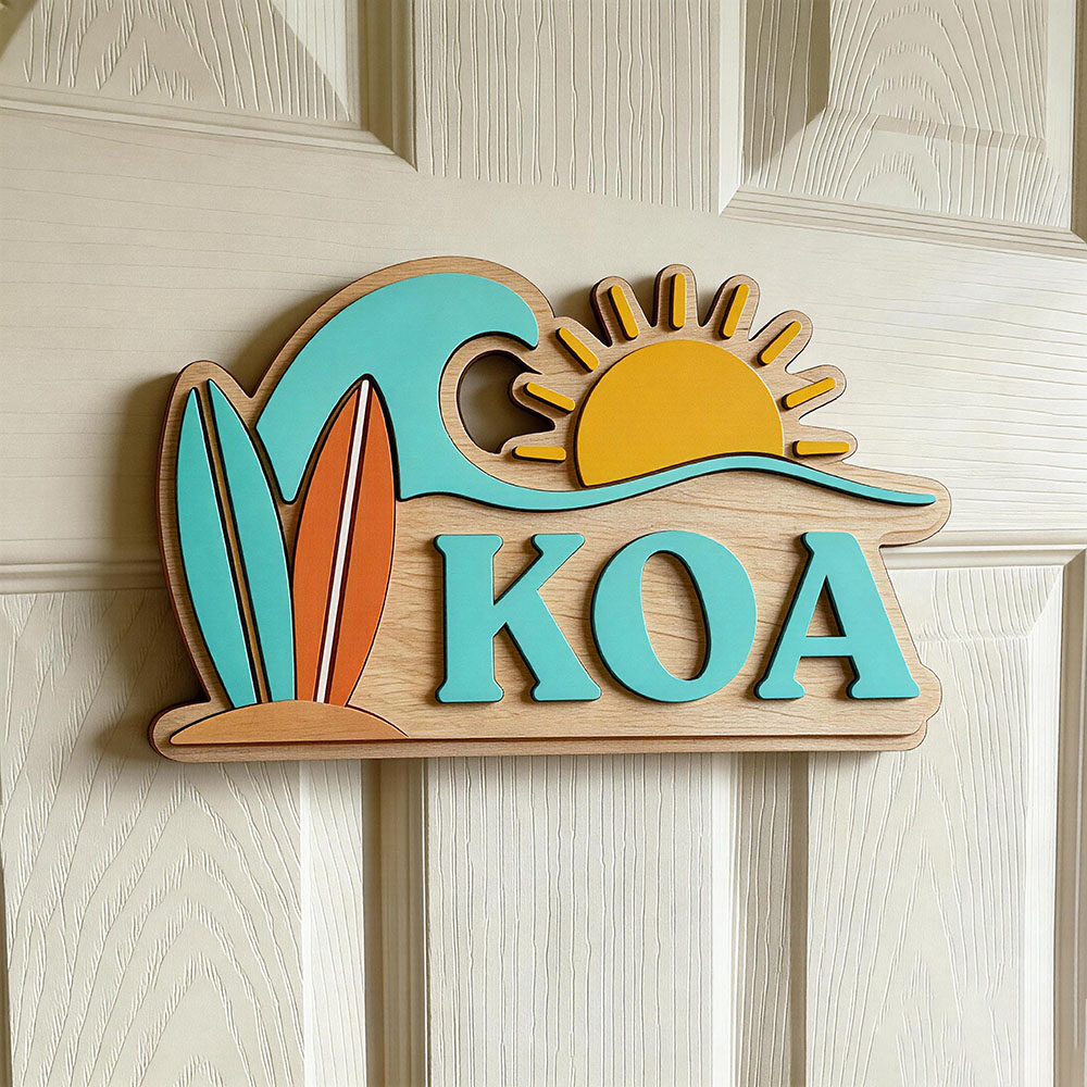Baby Nursery Sign - Papan Nama Pintu Bertema Gelombang Pantai