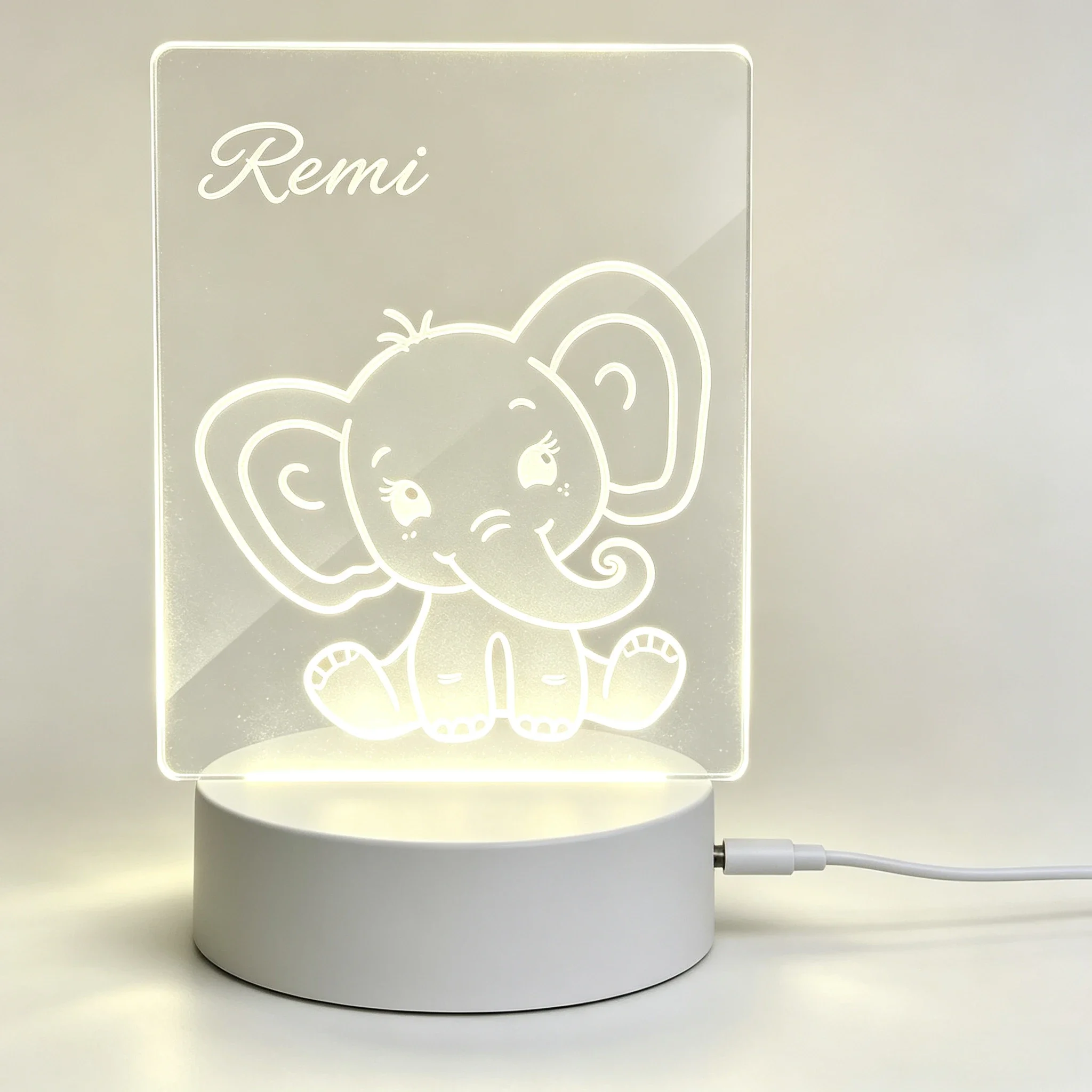 Baby Nursery Light - Lampu Tidur LED USB Akrilik Siluet