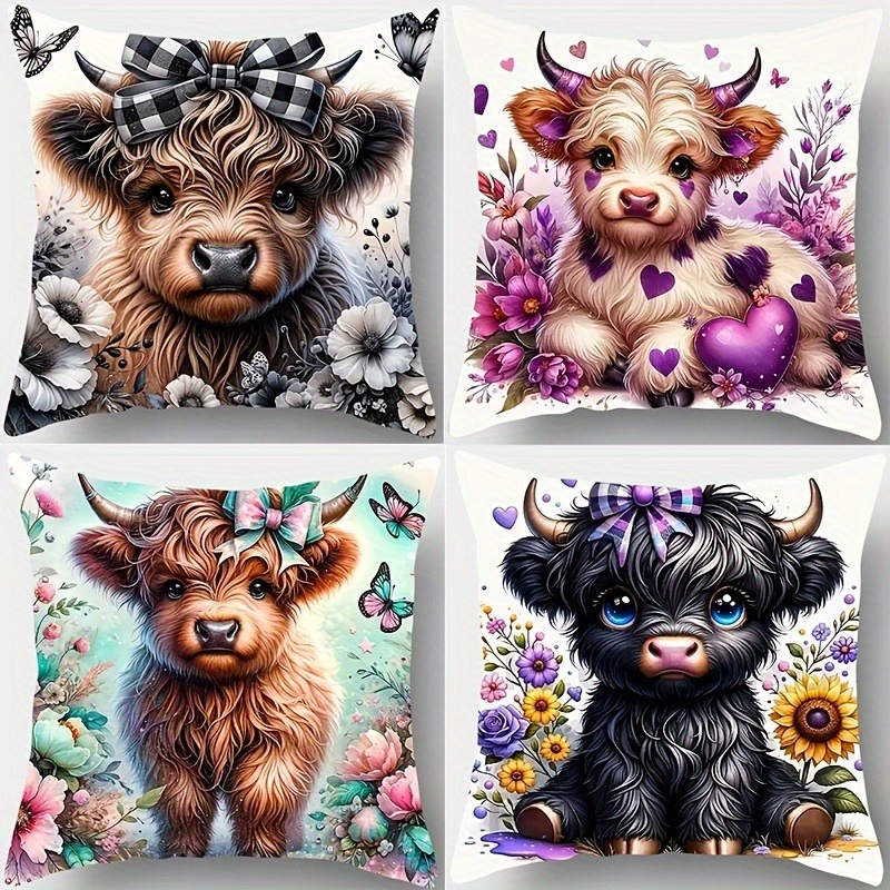 Baby Nursery Chair - Set Sarung Bantal Sapi Bayi Lucu
