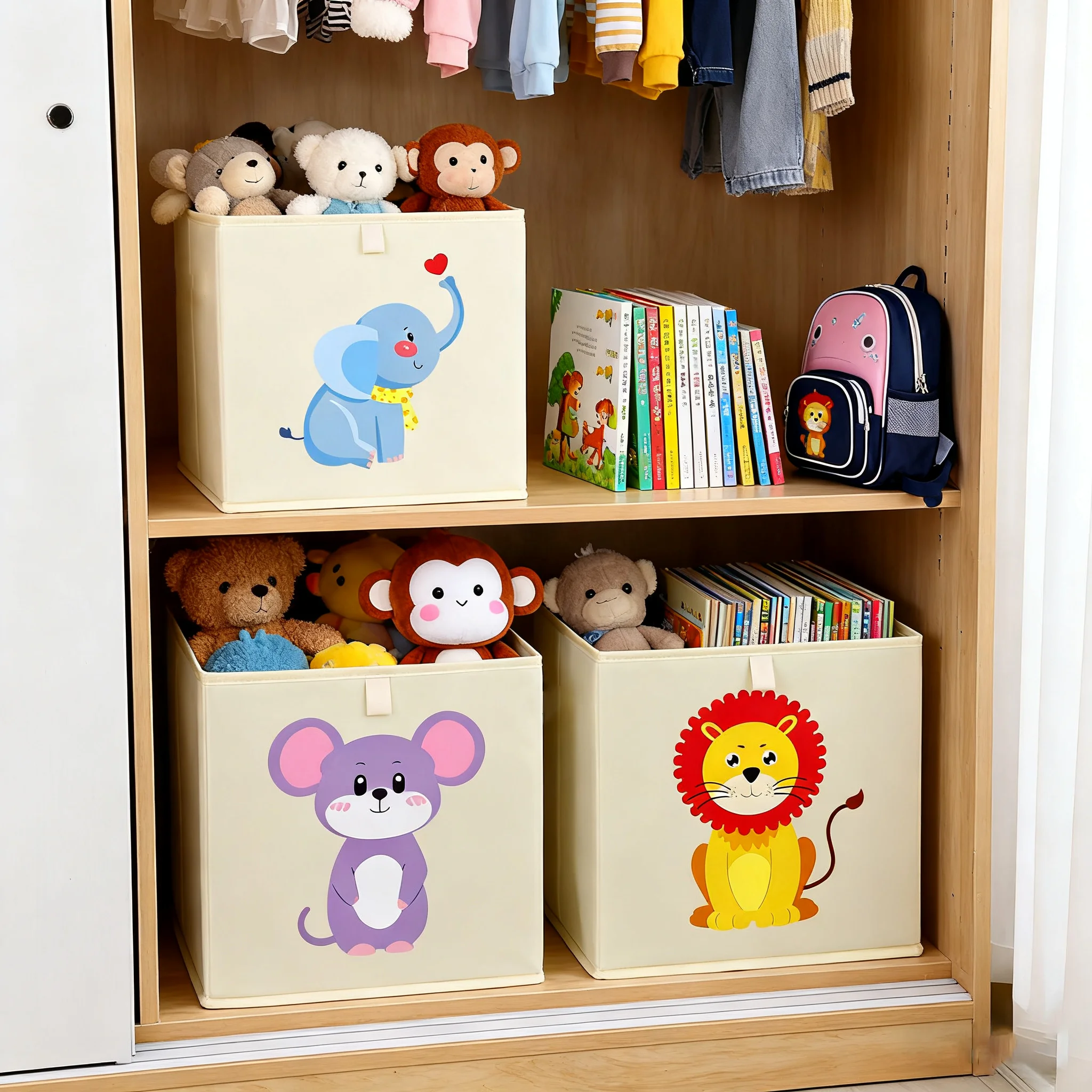 Storage Basket Fabric - Keranjang Penyimpanan Mainan Anak Motif Kartun