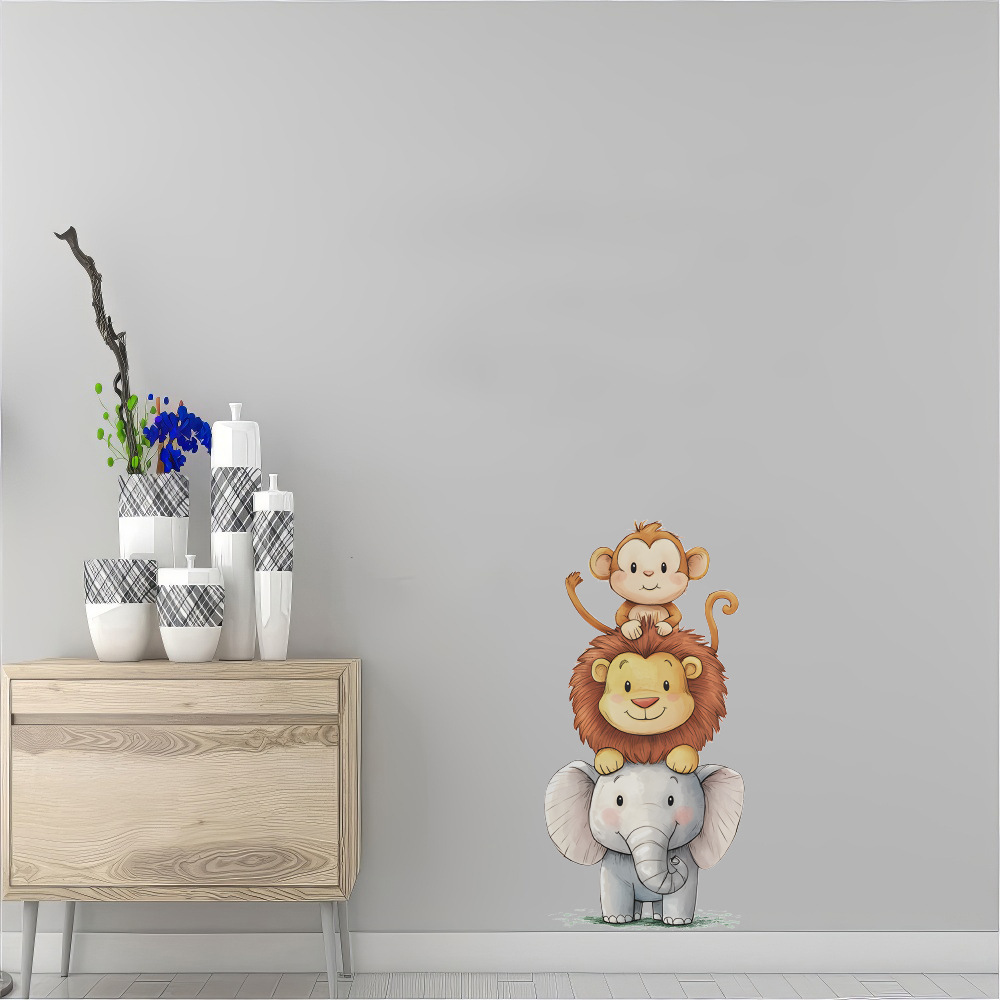Stiker Dinding Hewan Hutan Luc - Baby Nursery Wallpaper ulasan dan harga