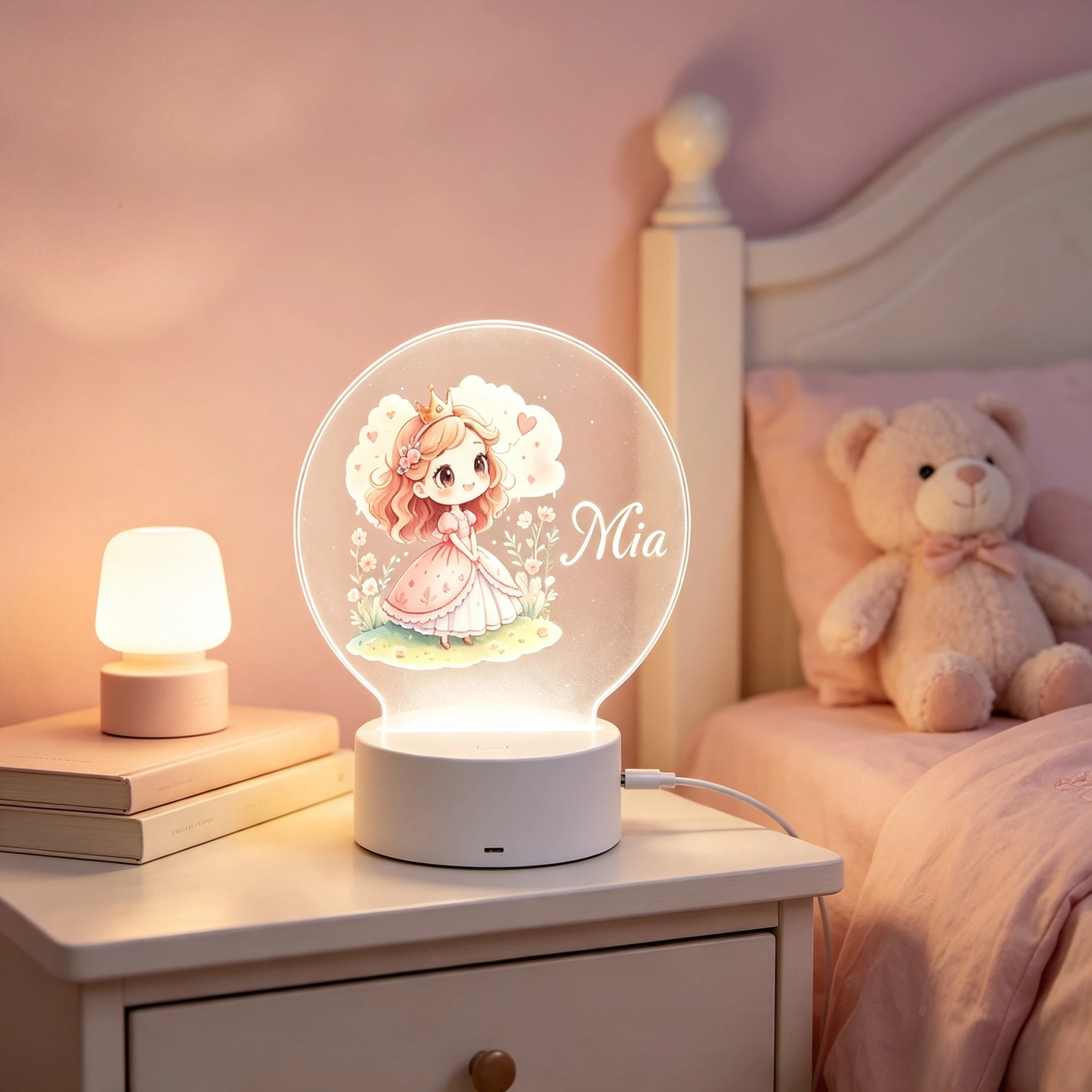 Lampu Malam Akrilik Bulat Moti - Baby Nursery Light ulasan dan harga