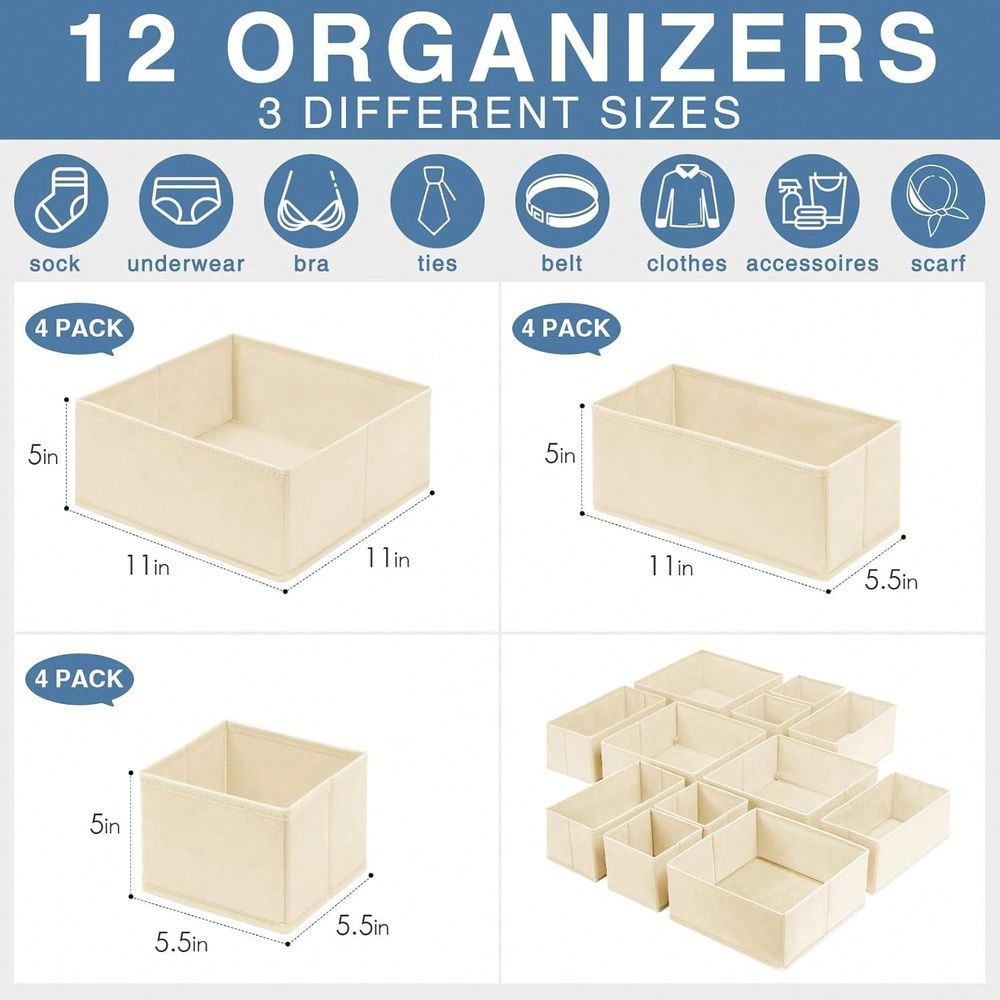 12PCS Set Organizer Laci Pakai - Closet Organizer Baby ulasan dan harga