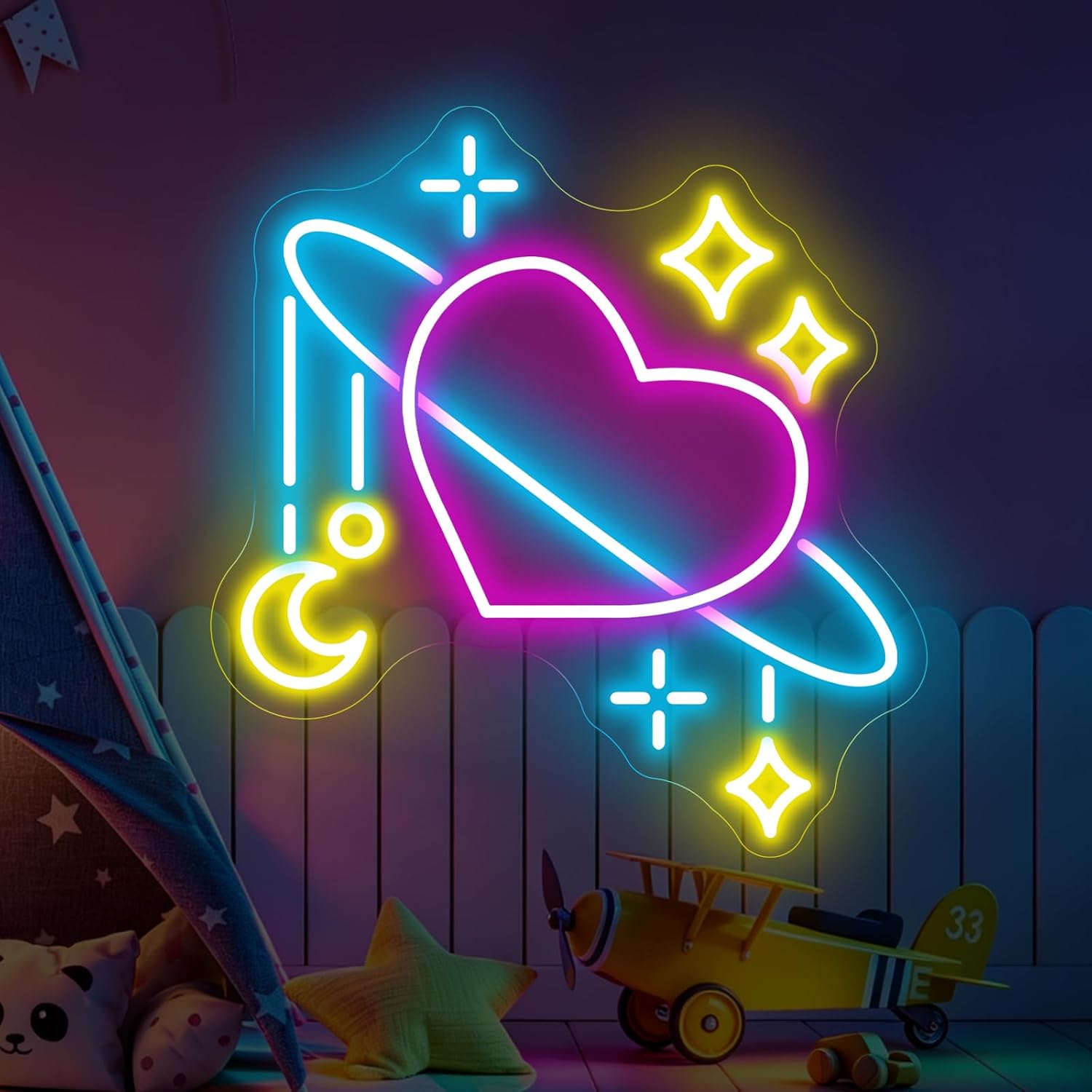 Lampu Neon LED Planet Luar Ang - Baby Nursery Wall Lights ulasan dan harga