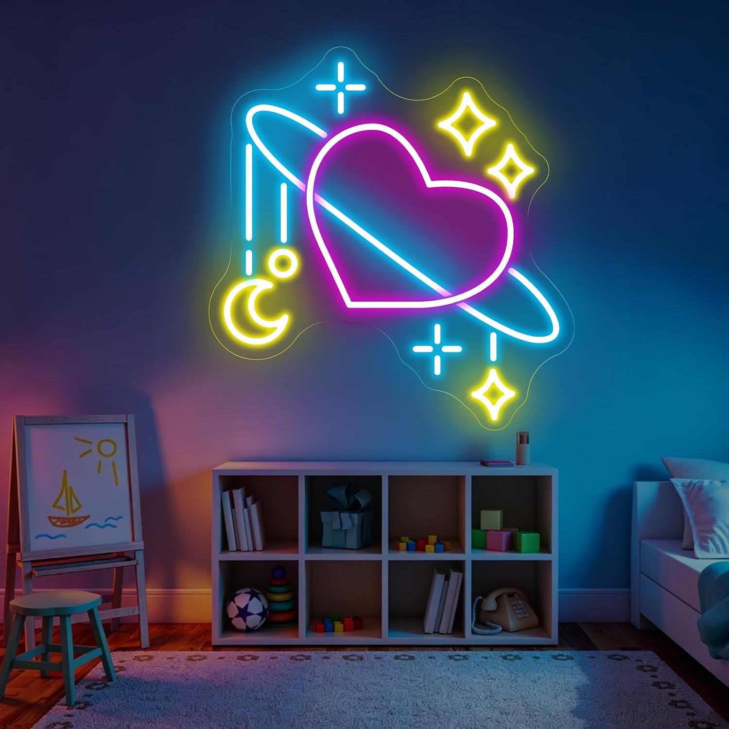 Lampu Neon LED Planet Luar Ang - Baby Nursery Wall Lights ulasan dan harga