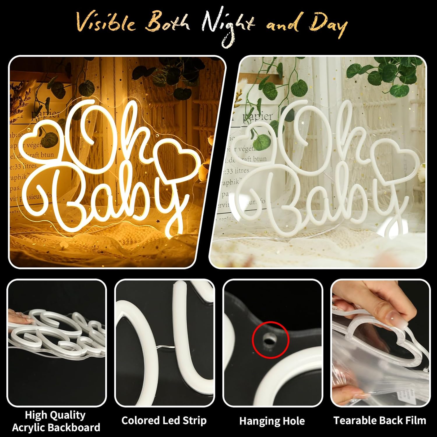 Lampu Neon LED Oh Baby, Lampu  - Baby Nursery Wall Lights ulasan dan harga