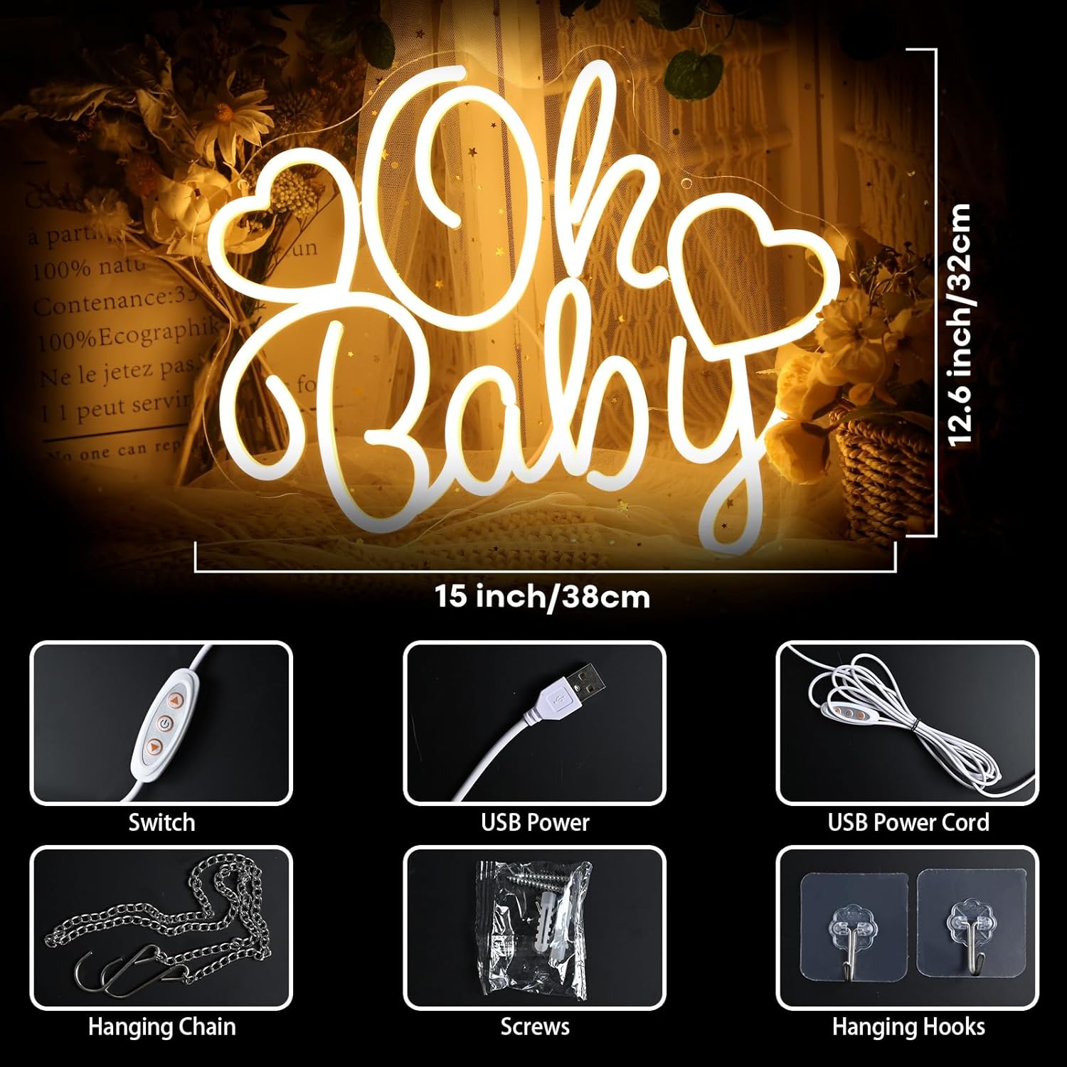 Lampu Neon LED Oh Baby, Lampu  - Baby Nursery Wall Lights ulasan dan harga