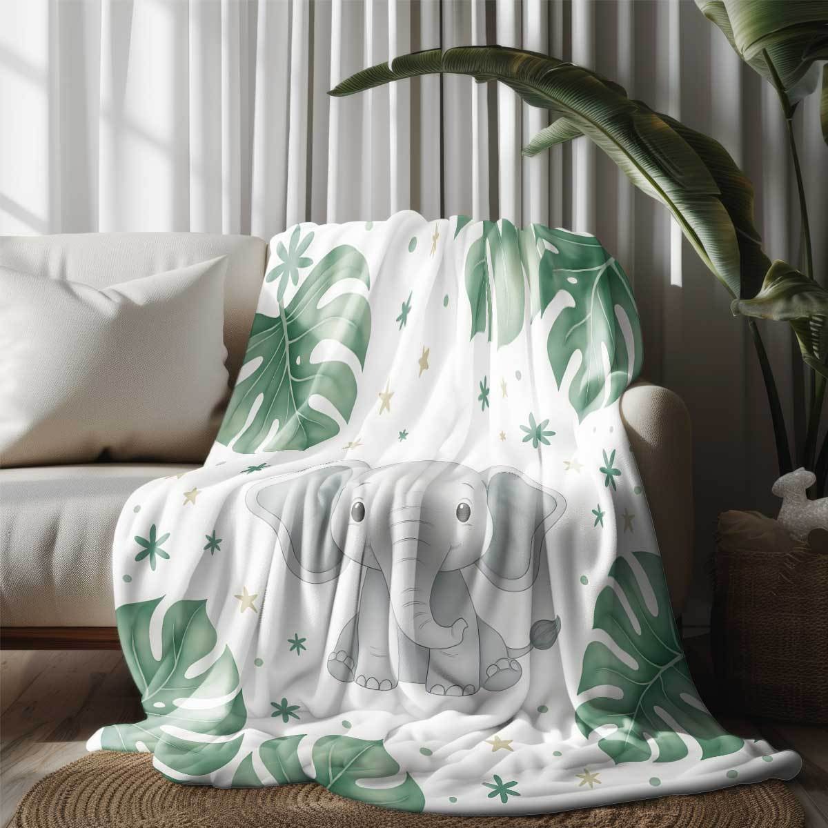 Selimut Gajah Lucu dan Daun Mo - Baby Nursery Elephant Theme ulasan dan harga