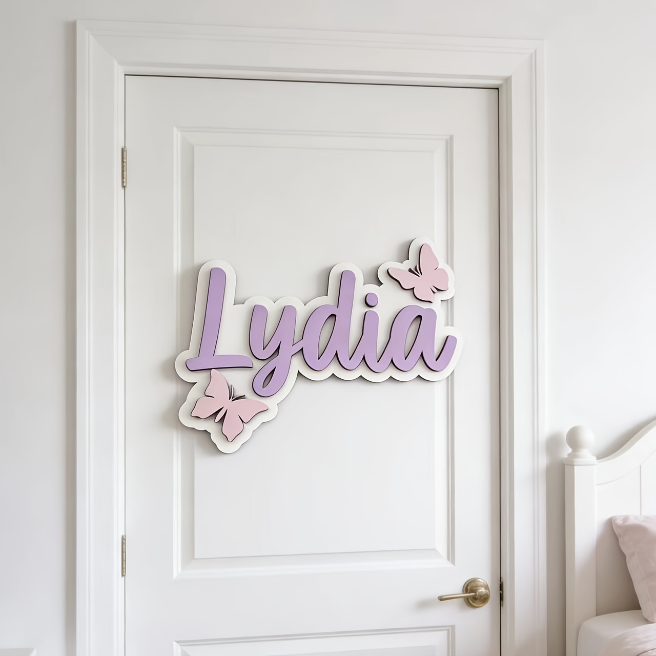 Tanda Kamar Nama Kupu-kupu Bir - Baby Nursery Sign ulasan dan harga