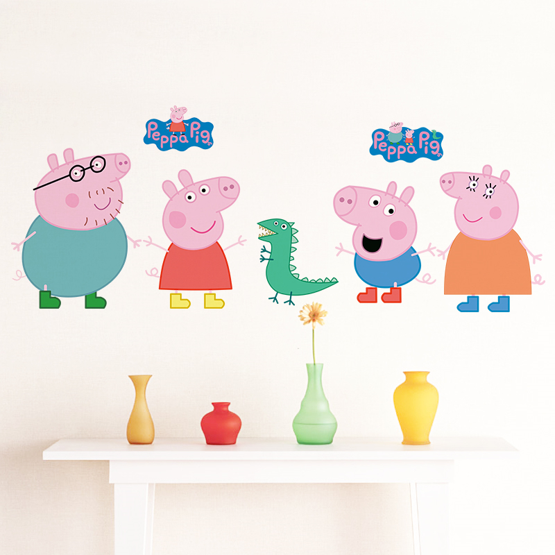 Stiker Dinding Kartun Peppa Pi - Baby Nursery Decals ulasan dan harga