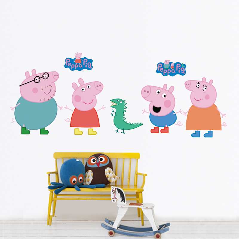 Stiker Dinding Kartun Peppa Pi - Baby Nursery Decals ulasan dan harga