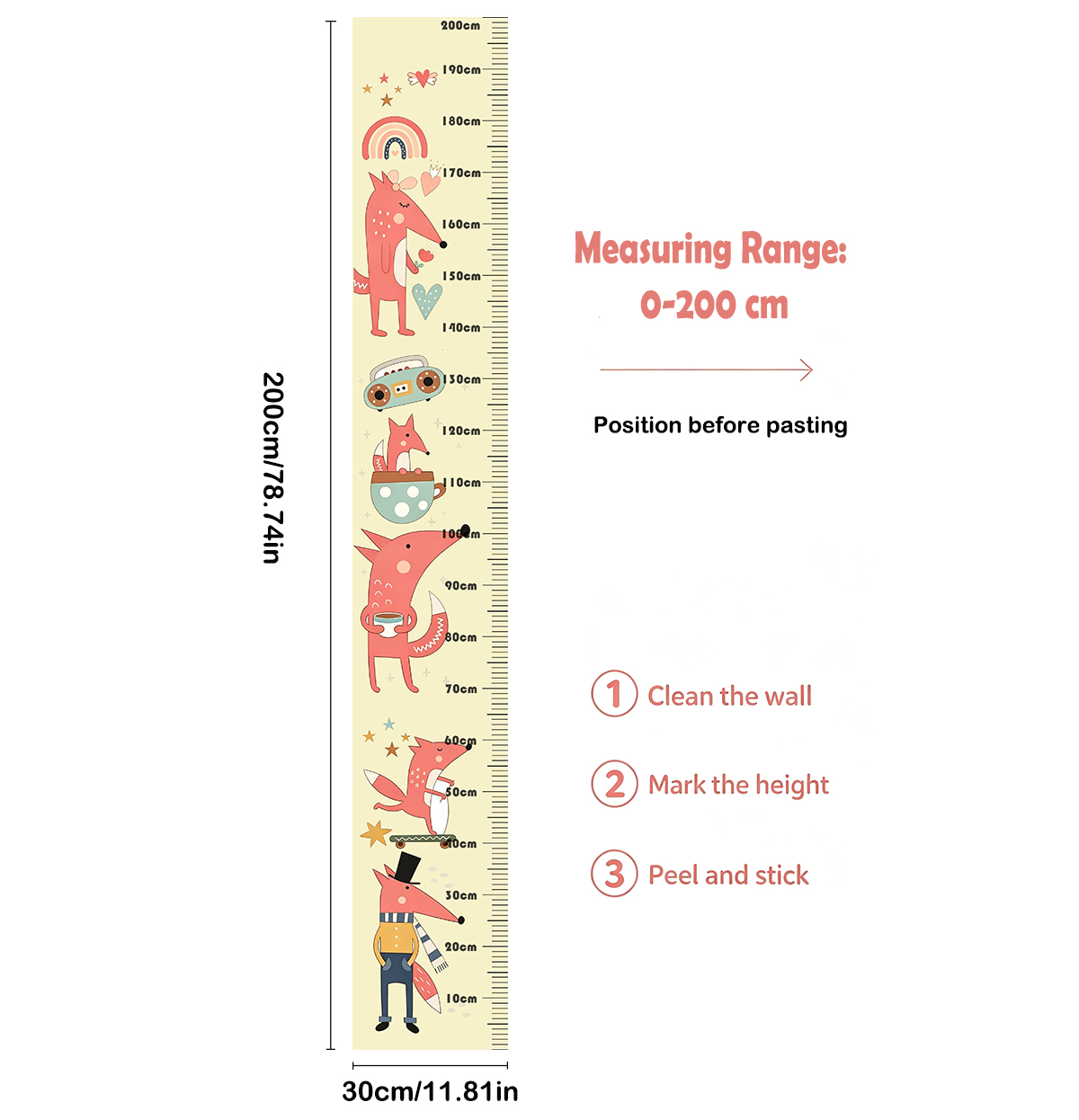 Stiker Dinding Pengukur Tinggi - Growth Chart Ruler ulasan dan harga