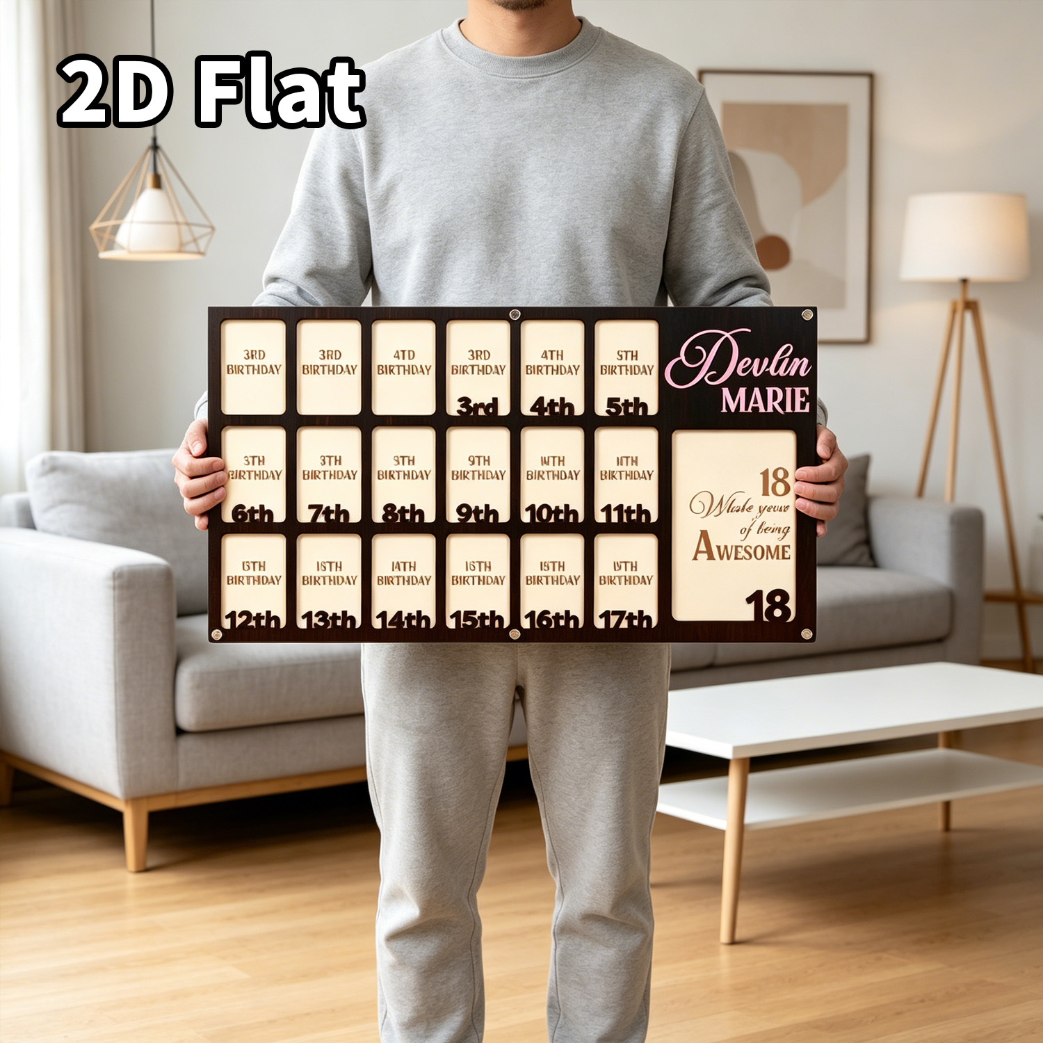 1 Buah Bingkai Foto Kayu Kusto - Baby Nursery Sign ulasan dan harga