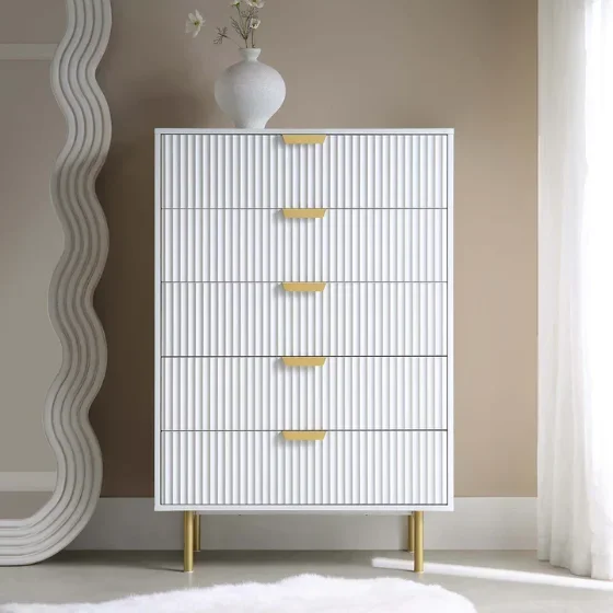 Ruang Penyimpanan Besar Gaya M - Drawer Dresser White ulasan dan harga