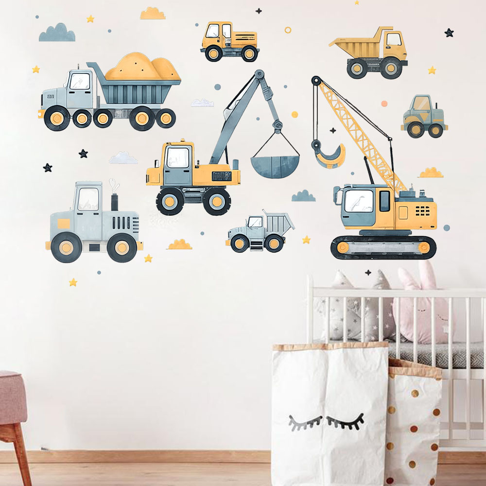 Set Kendaraan Ekskavator Kartu - Baby Nursery Decals ulasan dan harga