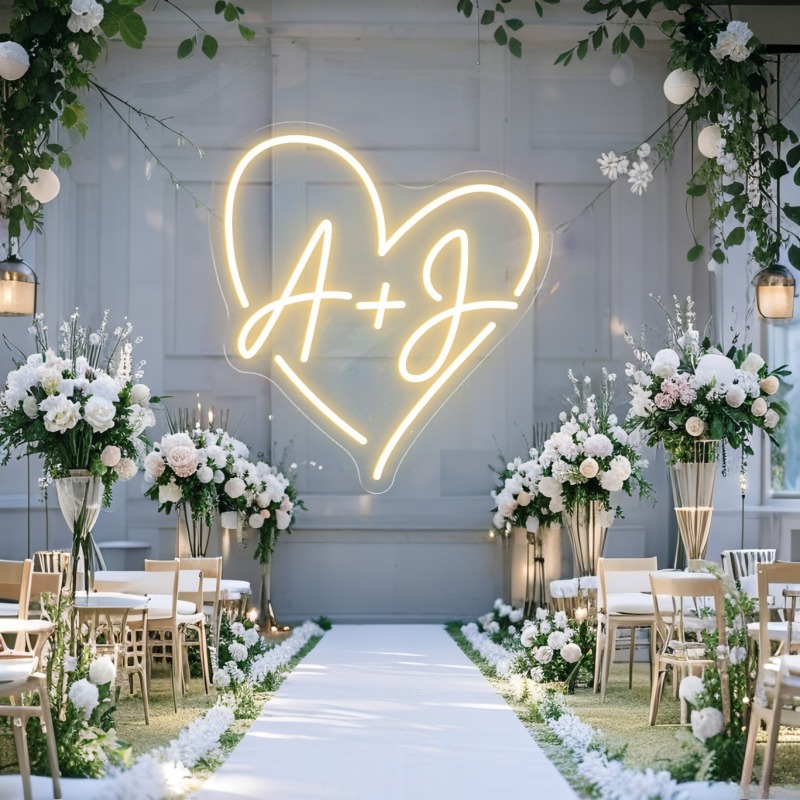 Tanda Neon LED Hati Inisial Ku - Baby Nursery Sign ulasan dan harga