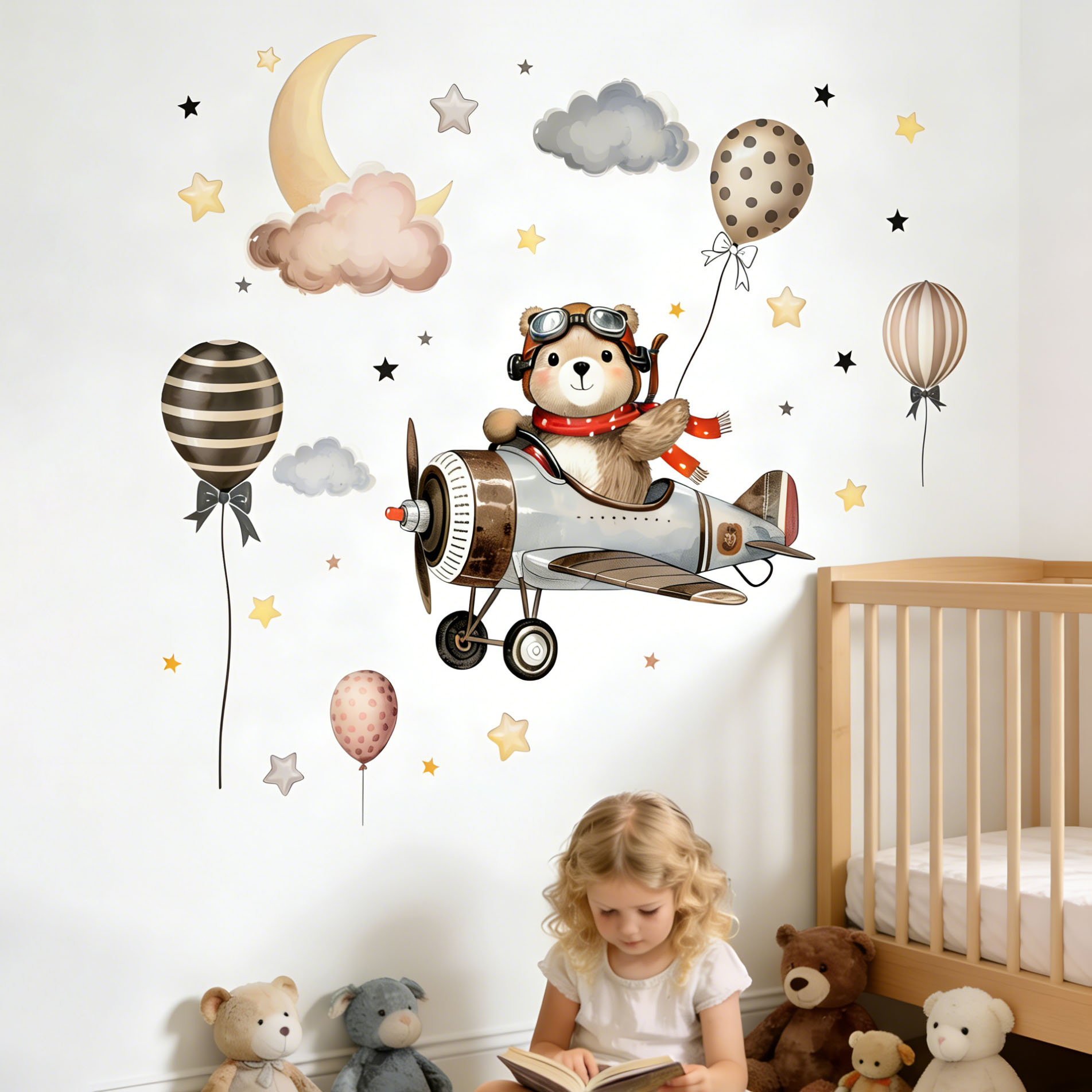 Stiker Dinding Kartun Beruang  - Baby Nursery Decals ulasan dan harga