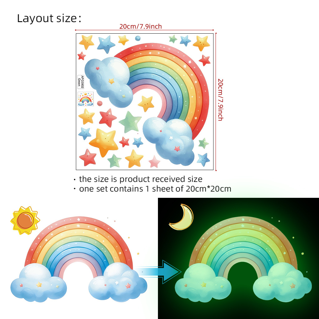 Stiker Dinding Pelangi Kartun  - Baby Nursery Diy ulasan dan harga