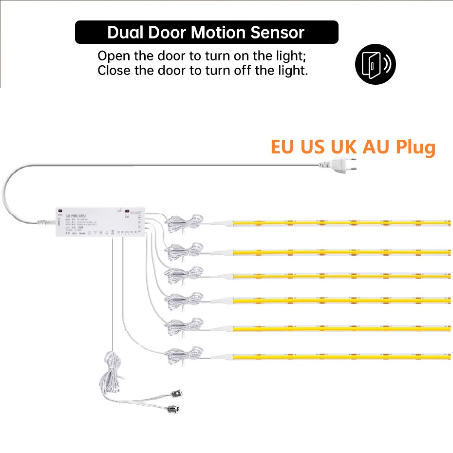 AU EU US UK Plug 12V COB Lampu - Drawer Dresser White ulasan dan harga