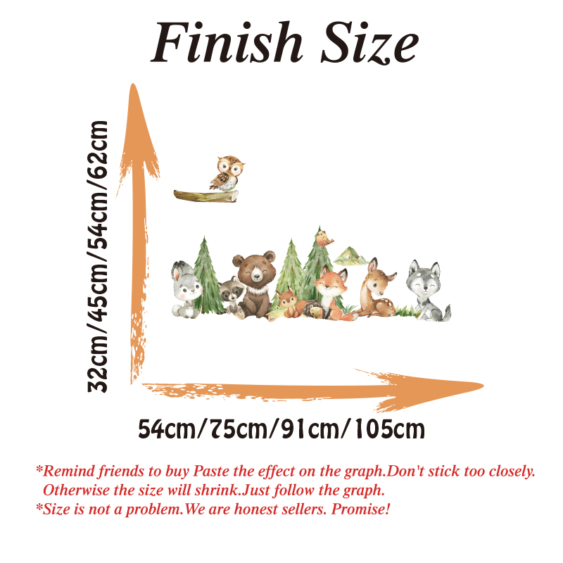 Stiker dinding hewan hutan cat - Baby Nursery Wallpaper ulasan dan harga
