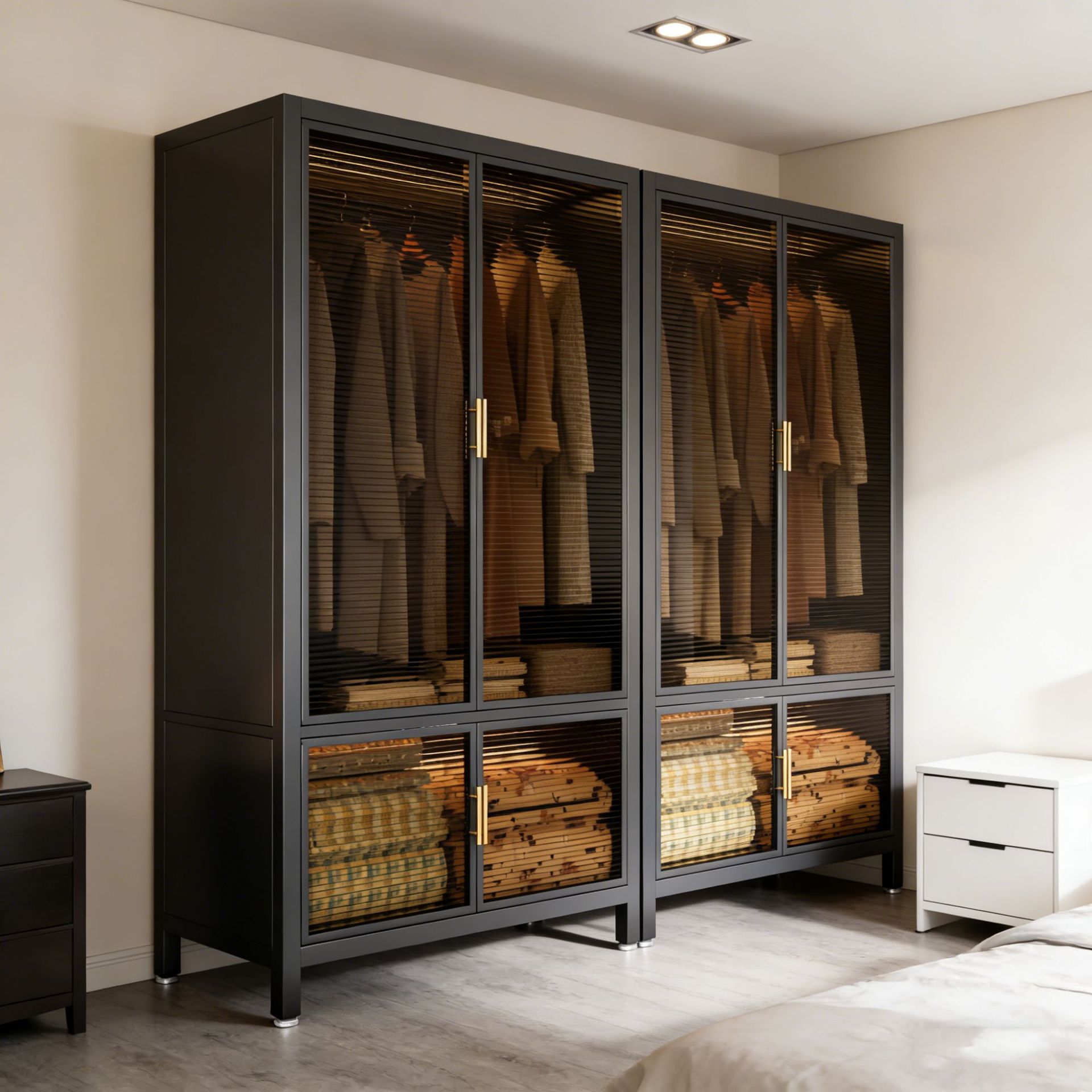 Lemari Pakaian Kaca Baja untuk - Closet Organizer Baby ulasan dan harga