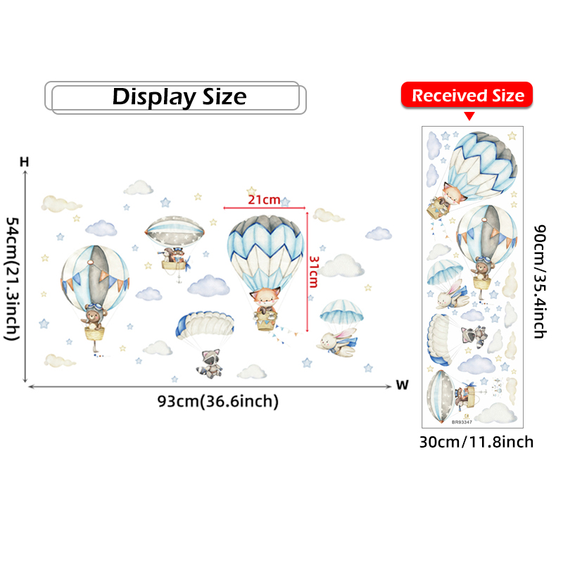 Stiker dinding balon udara hew - Baby Nursery Wallpaper ulasan dan harga