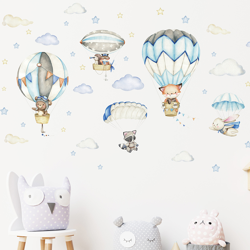 Stiker dinding balon udara hew - Baby Nursery Wallpaper ulasan dan harga
