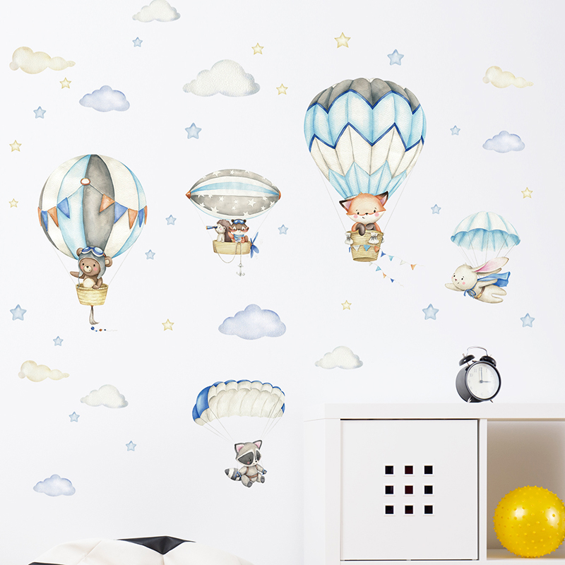 Stiker dinding balon udara hew - Baby Nursery Wallpaper ulasan dan harga