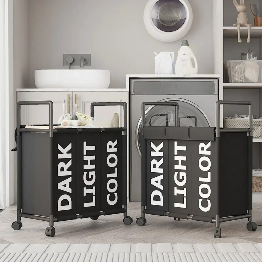 Keranjang Cuci 3 Kompartemen d - Storage Basket Fabric ulasan dan harga