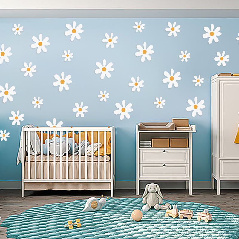 Boho bunga aster stiker dindin - Baby Nursery Diy ulasan dan harga