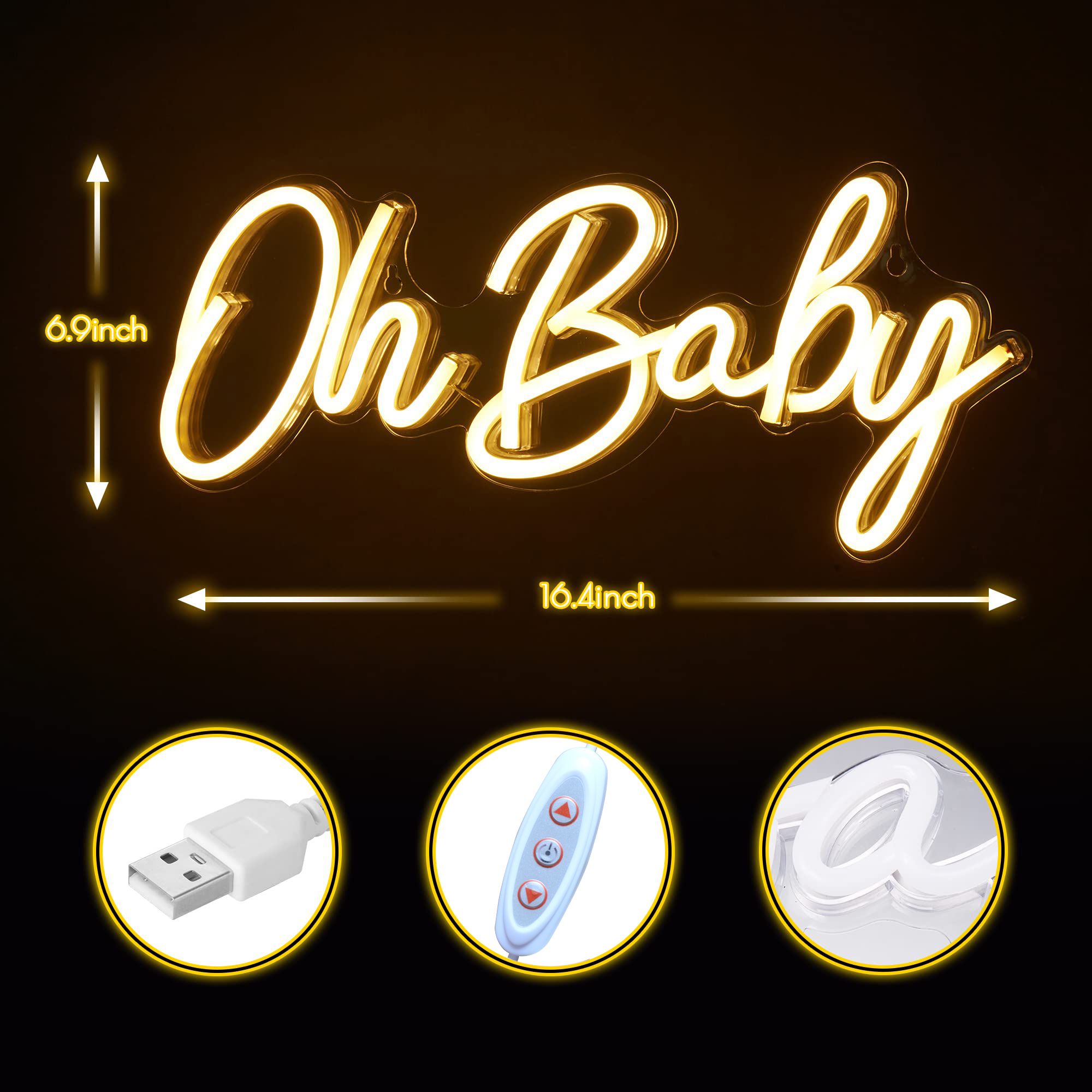 Lampu Neon LED USB Oh Baby, Da - Baby Nursery Wall Lights ulasan dan harga
