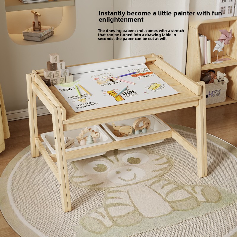 Meja dan kursi kayu solid, mej - Baby Nursery Chair ulasan dan harga
