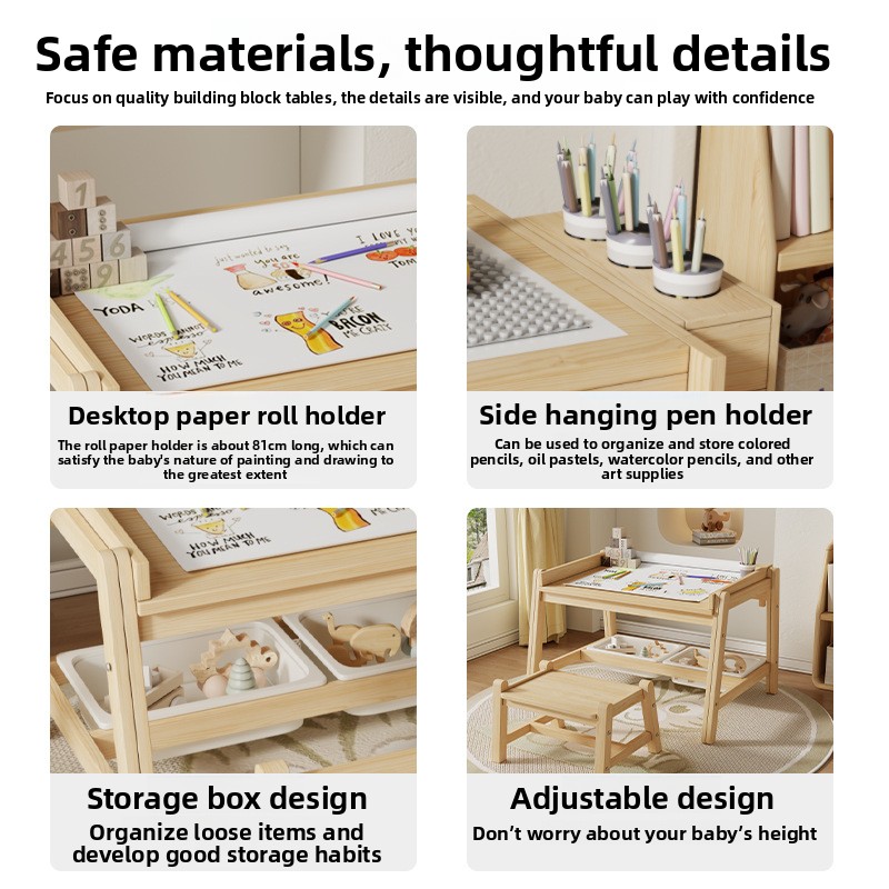 Meja dan kursi kayu solid, mej - Baby Nursery Chair ulasan dan harga