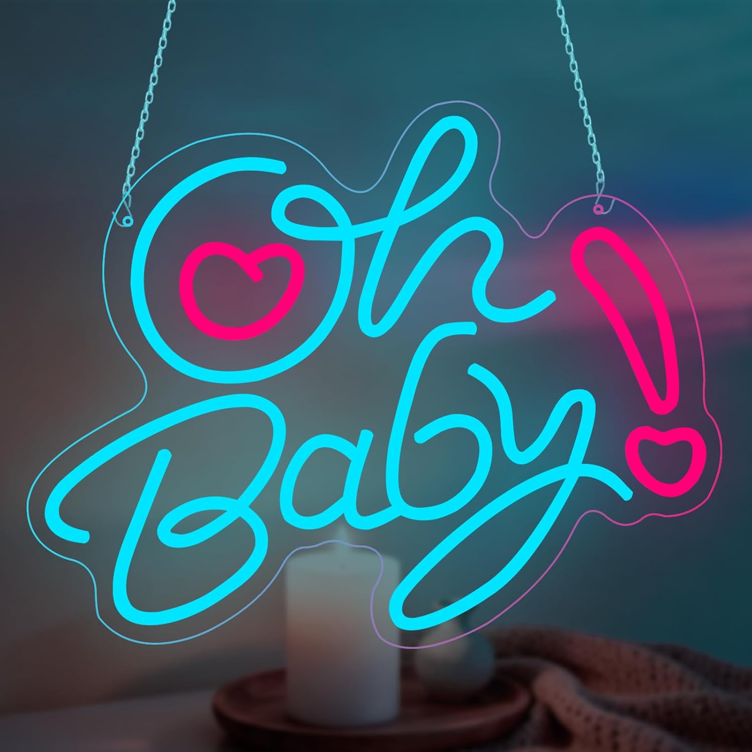 Lampu Neon LED Bentuk Hati Bay - Baby Nursery Wall Lights ulasan dan harga