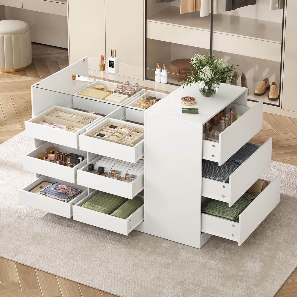 Lemari Pulau dengan Laci, Lema - Drawer Dresser White ulasan dan harga