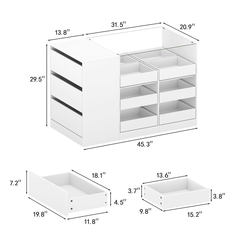 Lemari Pulau dengan Laci, Lema - Drawer Dresser White ulasan dan harga