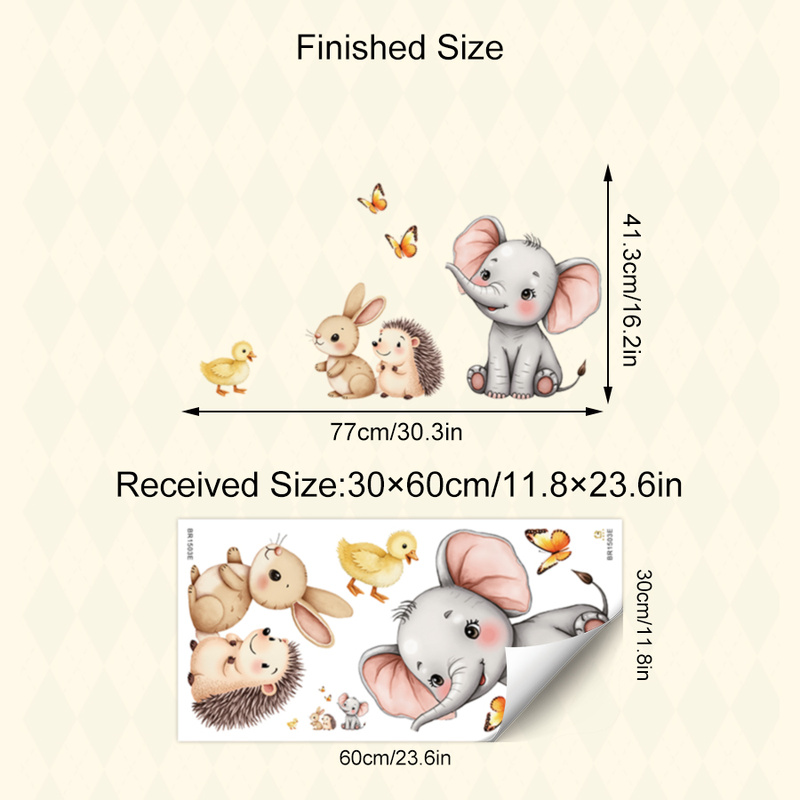 Stiker Dinding Hewan Kartun-St - Baby Nursery Wallpaper ulasan dan harga